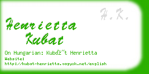 henrietta kubat business card